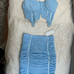 Blue women's party matching fit